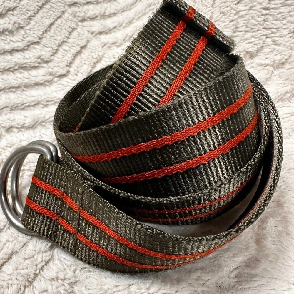 Eastern‎ Mountain Sports Belt Unisex S/M Green Nylon Double D-Ring Adjustable